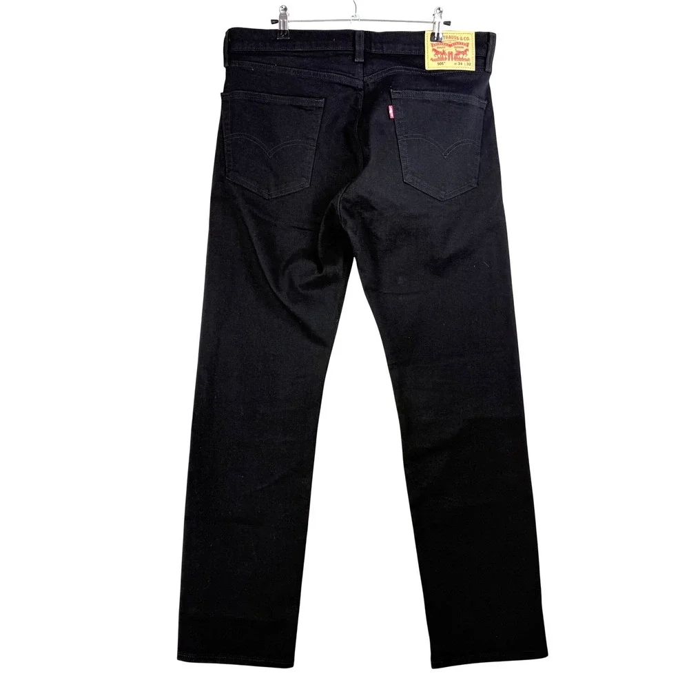 Levi's‎ 506 Straight Jeans Mens 34x32 Black Denim Standard Fit Gorpcore Minimal